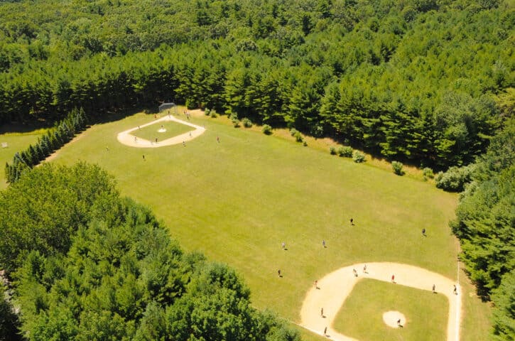baseball fields from above.