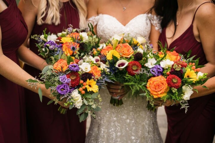 bridal party floral arrangements.