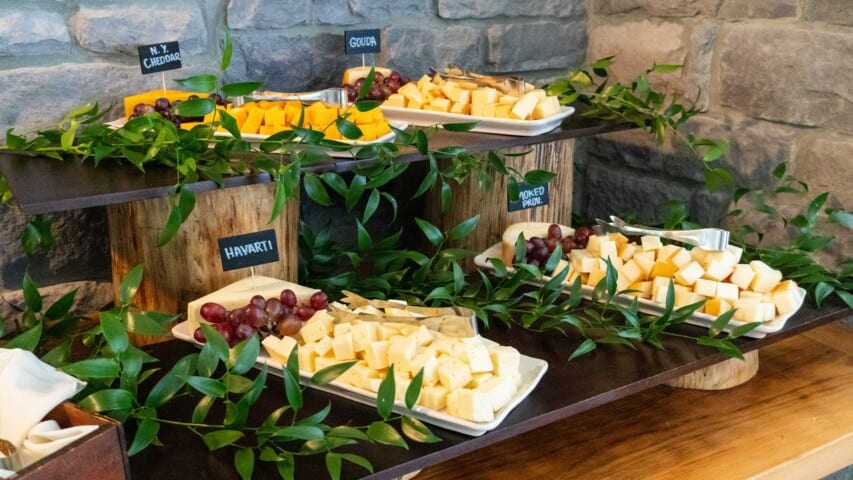 cheese table at event.