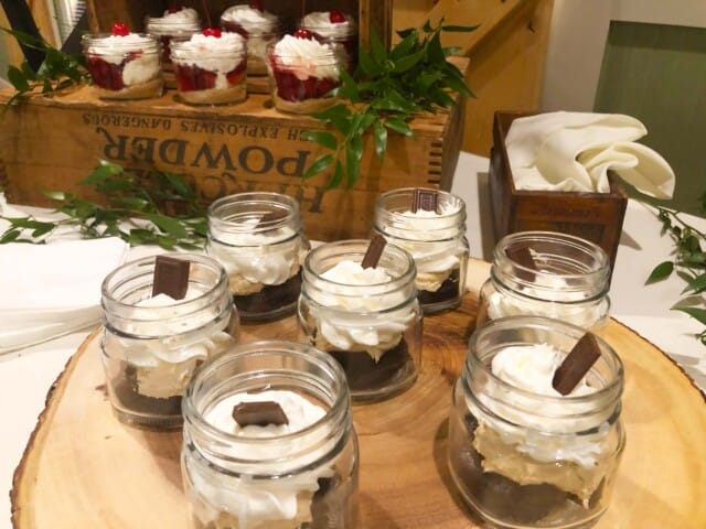 desserts in small jars.