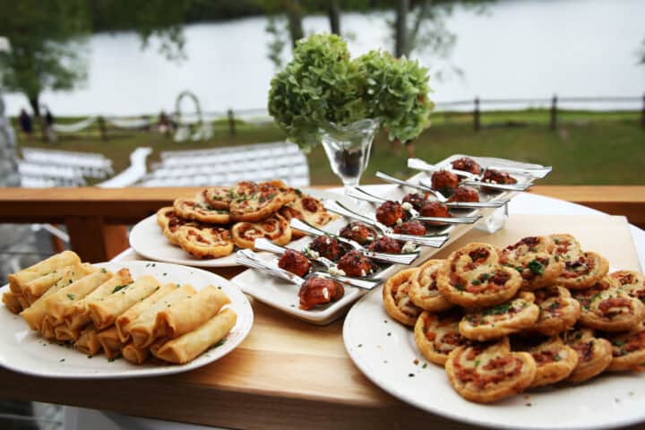 appetizers on a table outside.