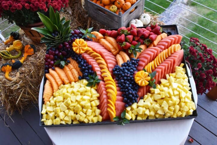 fruit platter outside.