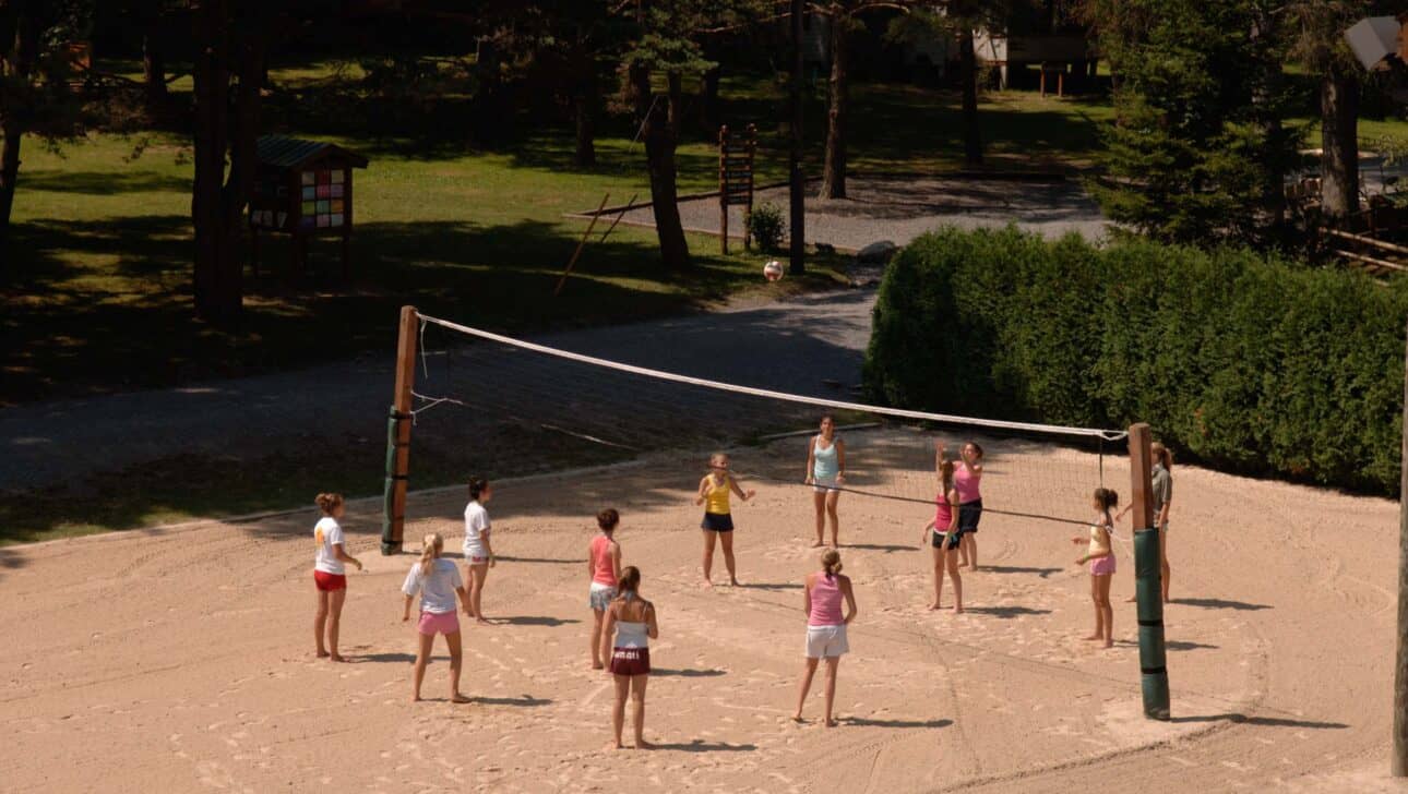 beach volleyball game.