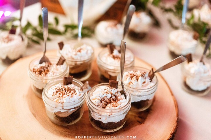 desserts in small jars.