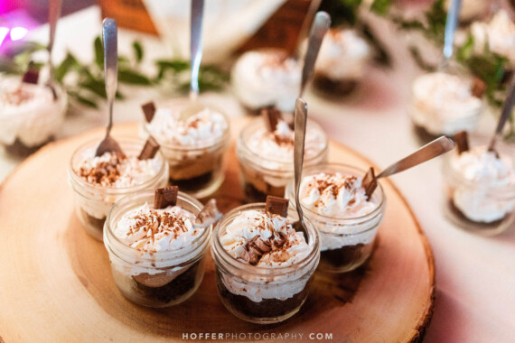 desserts in small jars.