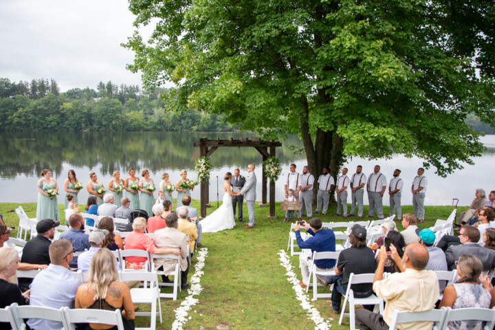 Lakeside Arbor wedding ceremony.