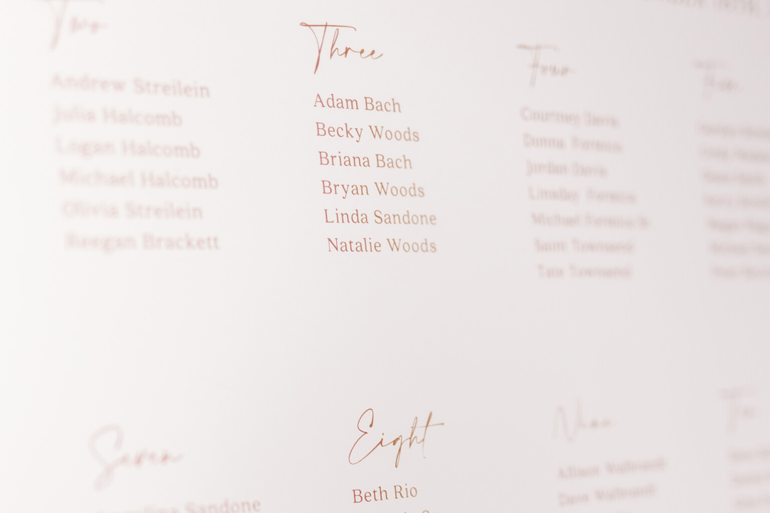 Simple clean seating chart.