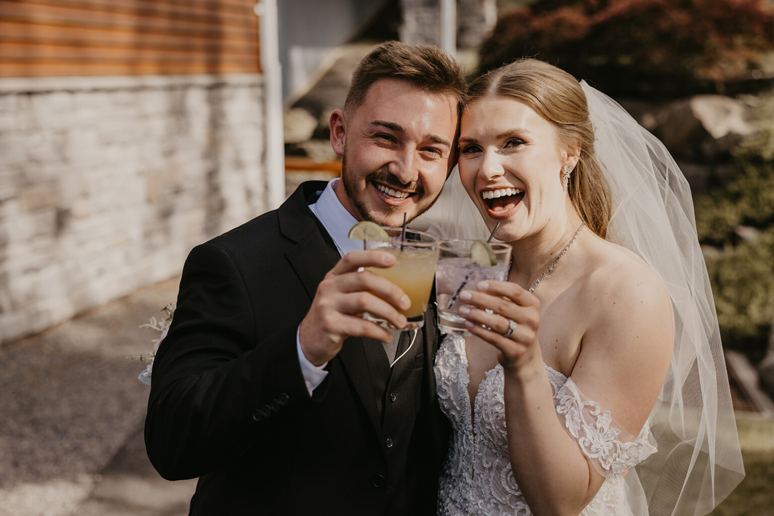 Couple toasting cheers