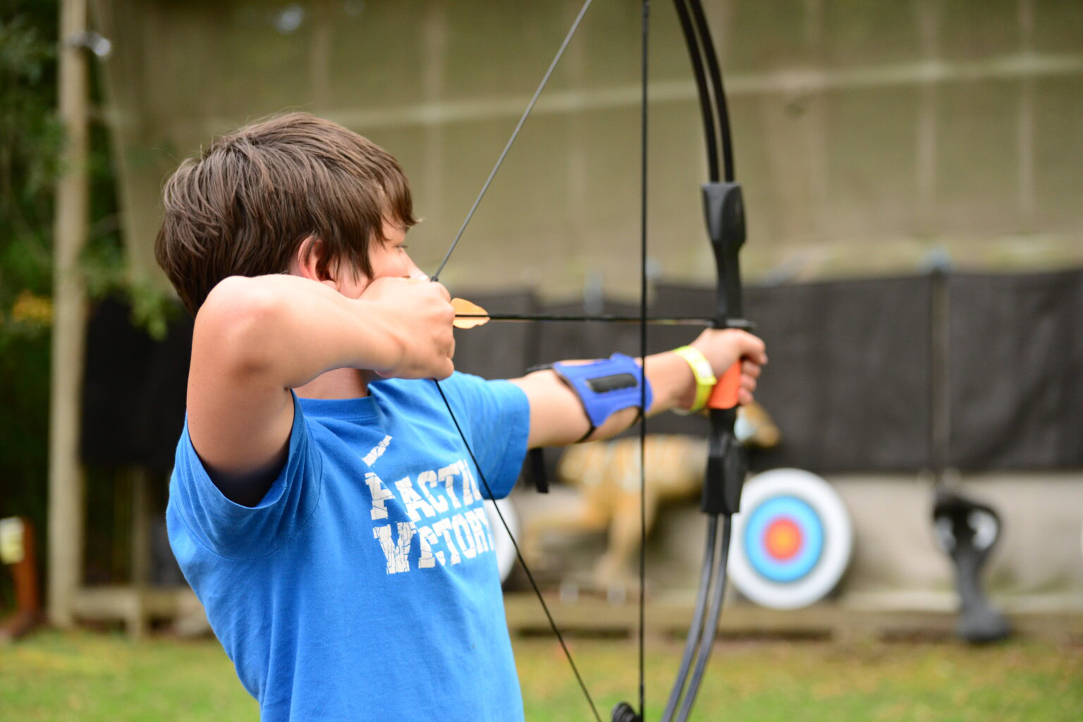 Archer shooting at target