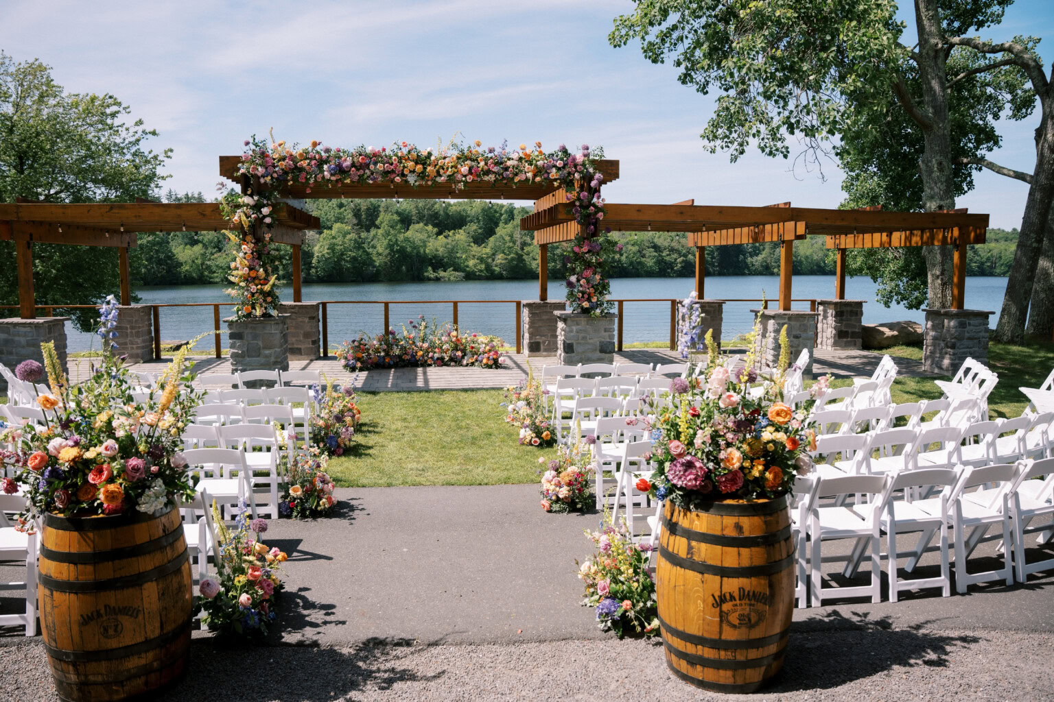 Ceremony ailse lined with flowers