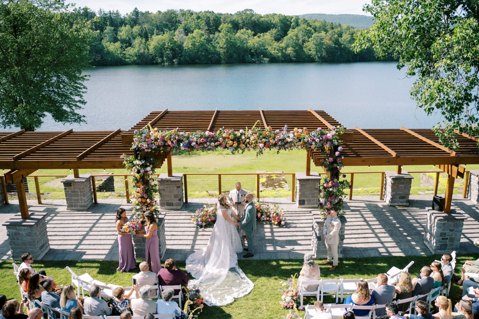 Arbor wrapped in florals