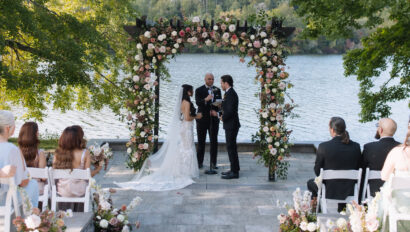 Decorated pavilion ceremony site