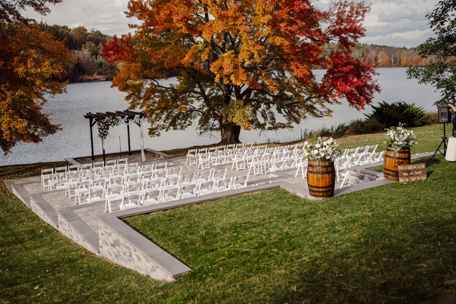 Terraces Ceremony site ready for the wedding