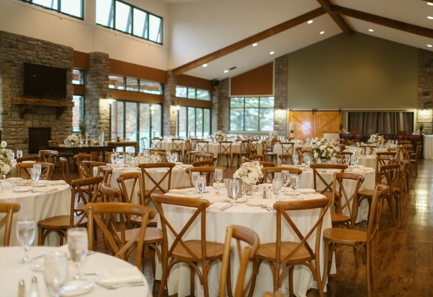 Lake View Dining Room set up for reception.
