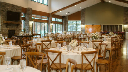 Lake View Dining Room set up for reception.