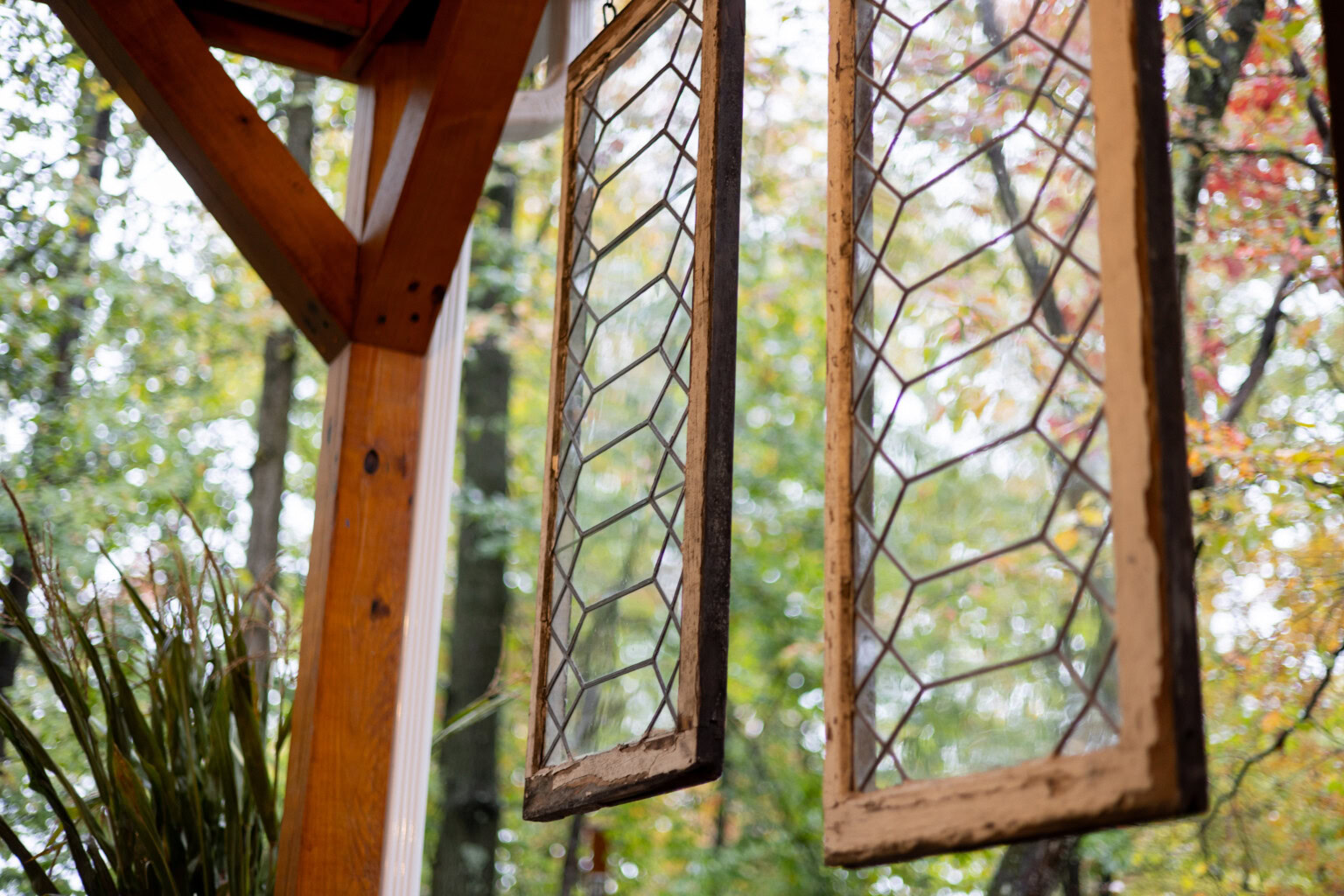 Vintage glass windowpanes