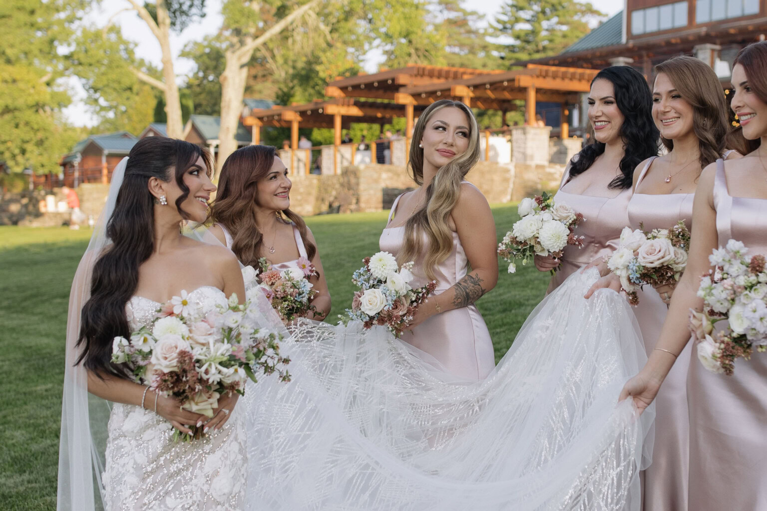 Bride & Bridesmaids lakeside