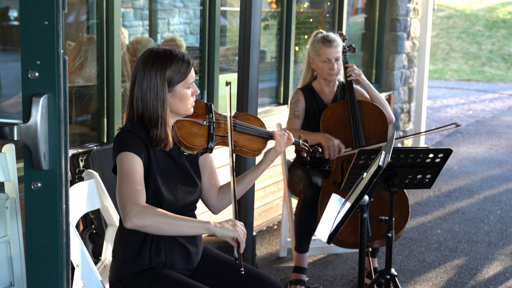 Strings players accompanying the walk down the aisle